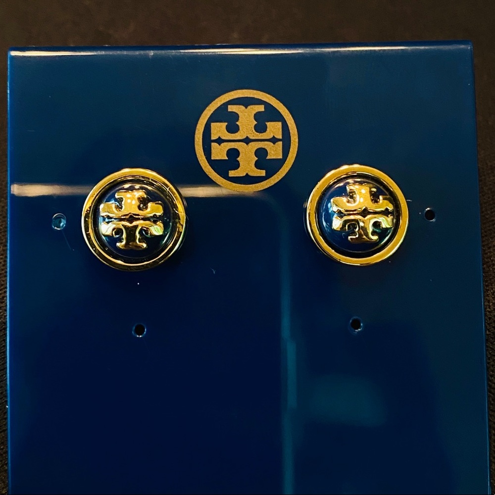 Tory Burch Melodie Logo Stud Earrings